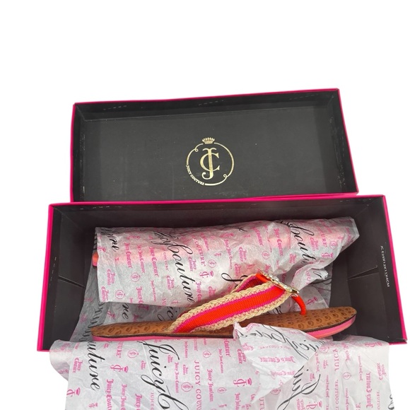 Juicy Couture Fay Thong Sandals Maderin Pop Palm Tree Rhinestones Sz. 7 NWT - Picture 8 of 10